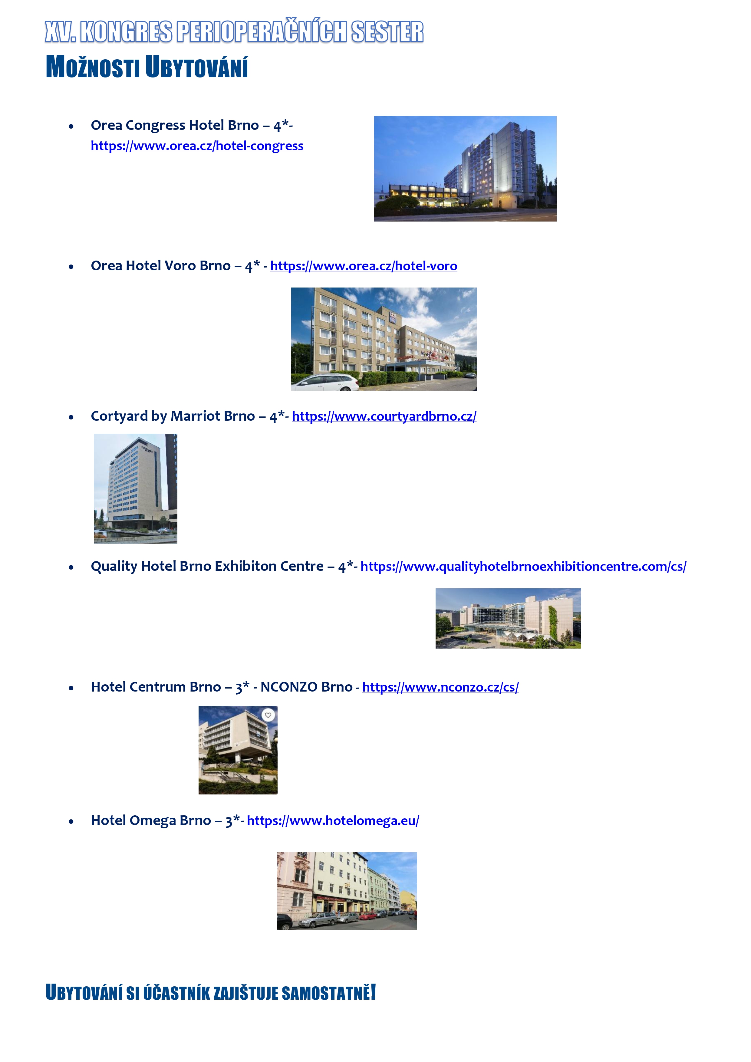 Leták XV. Kongres Perioperačních Sester